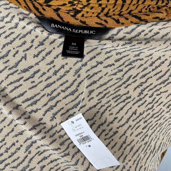 Banana Republic NWT Brown Zebra Desenli Kruvaze Bodysuit - Women’s M - Picture 7 of 8